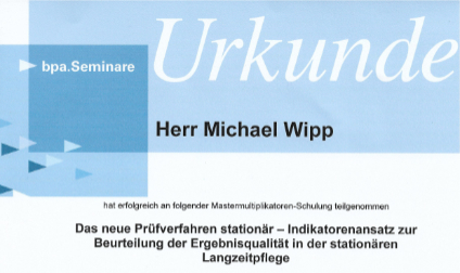 Michael Wipp Urkunde Mastermultiplikator